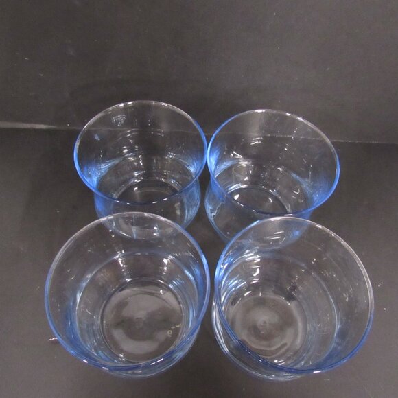 Vintage Libbey Impromptu Azure Misty Blue 3 1/2 Inch Rocks Glass Set of 4 - Picture 6 of 9